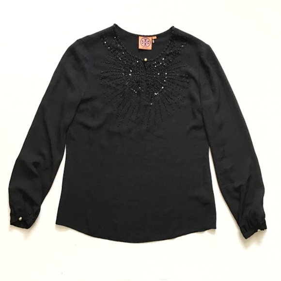 Tory Burch Tops - Tory Burch Long Sleeve Blouse 4 NEW